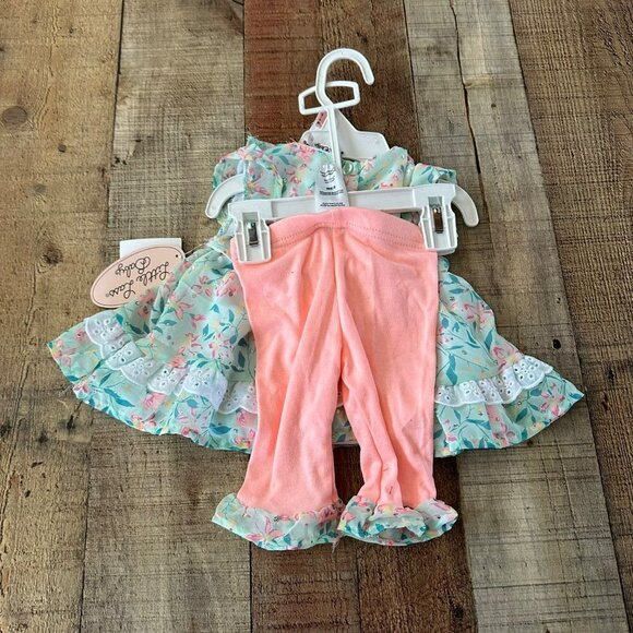 Little Lass Baby Girls Spring Floral Ruffle Dress and Legging Set -6/9M - Picture 8 of 8